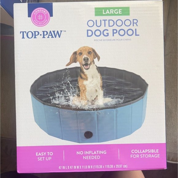 Large Blue Outdoor Dog Poo No Inflating Needed, Is A Great Alternative toBathing - Picture 1 of 5